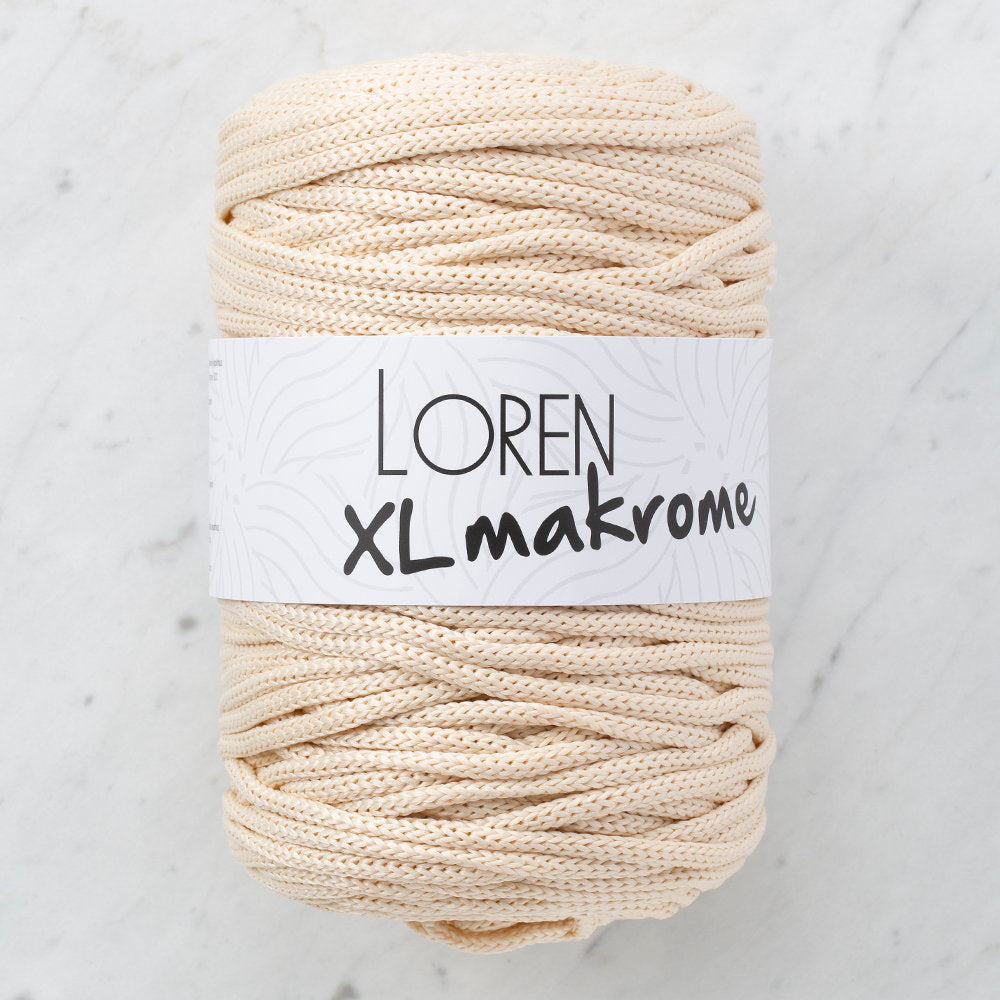 Loren XL Makrome Açık Bej El Örgü İpi - R040